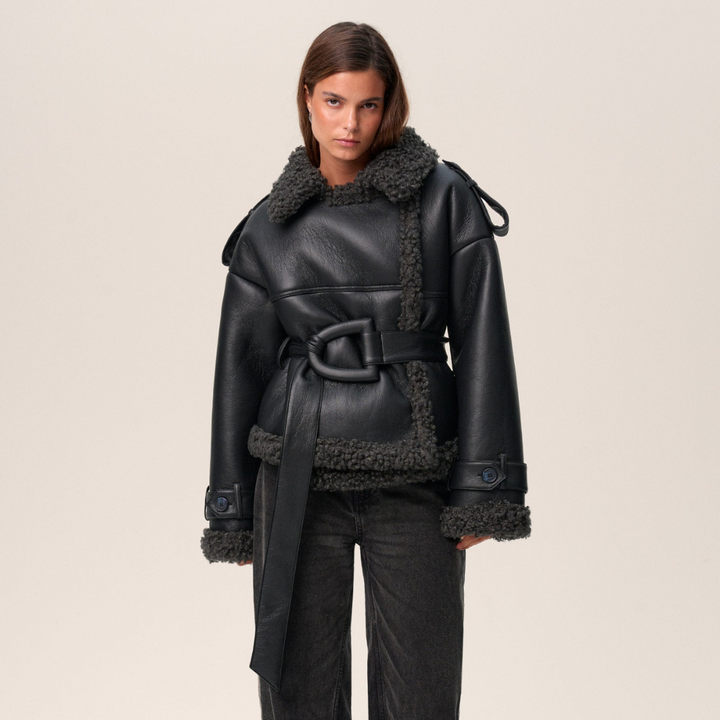 Elvira | Manteau en shearling ceinturé