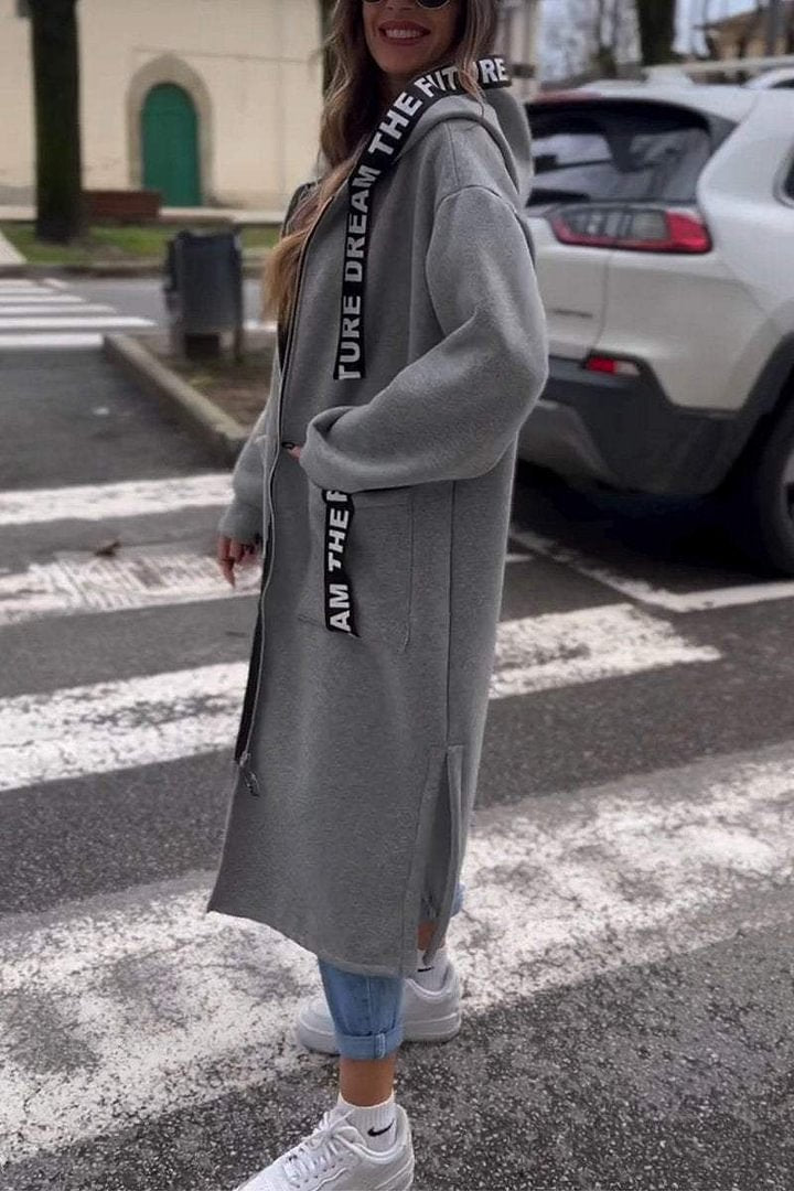 Élise™ | Long Hooded Zip Jacket