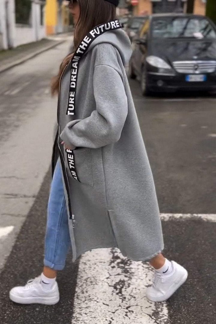 Élise™ | Long Hooded Zip Jacket