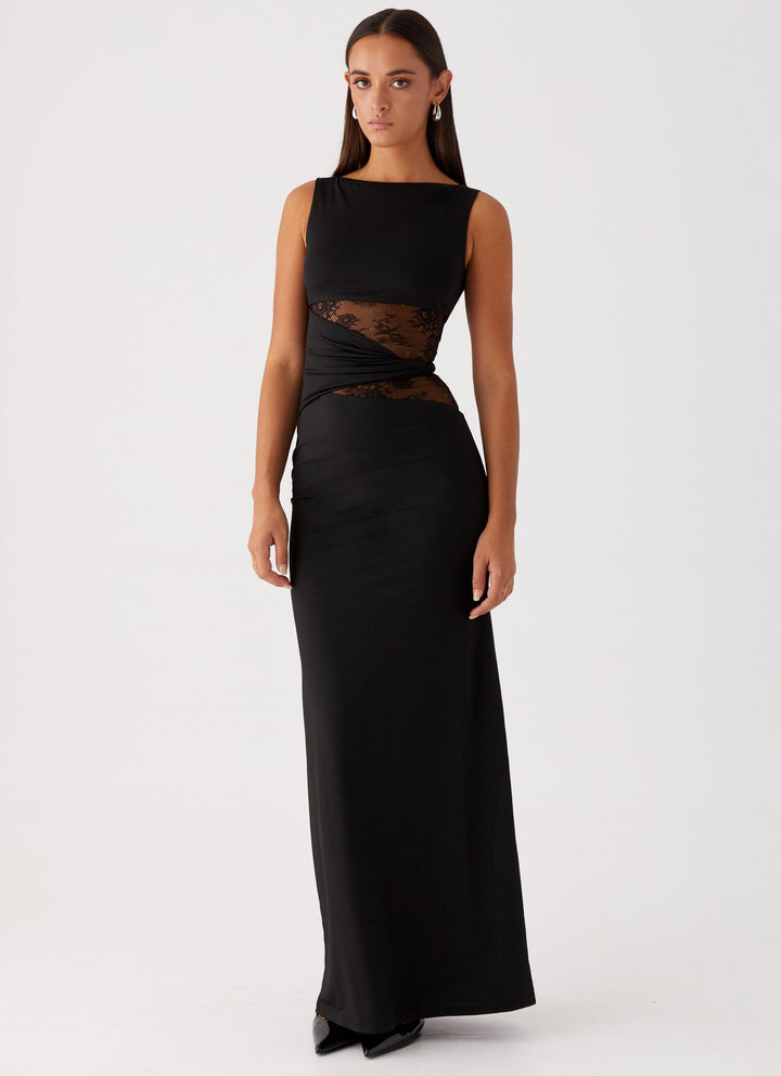 Leni | Robe maxi ajustée avec des découpes subtiles et un laçage
