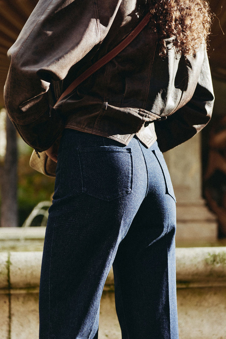 Raw wideleg jeans