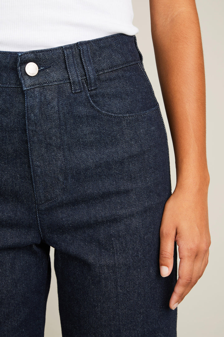 Raw wideleg jeans