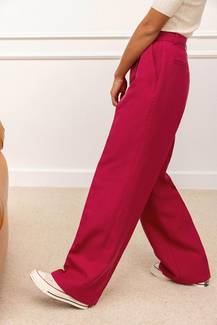 Light palazzo pants in fuschia