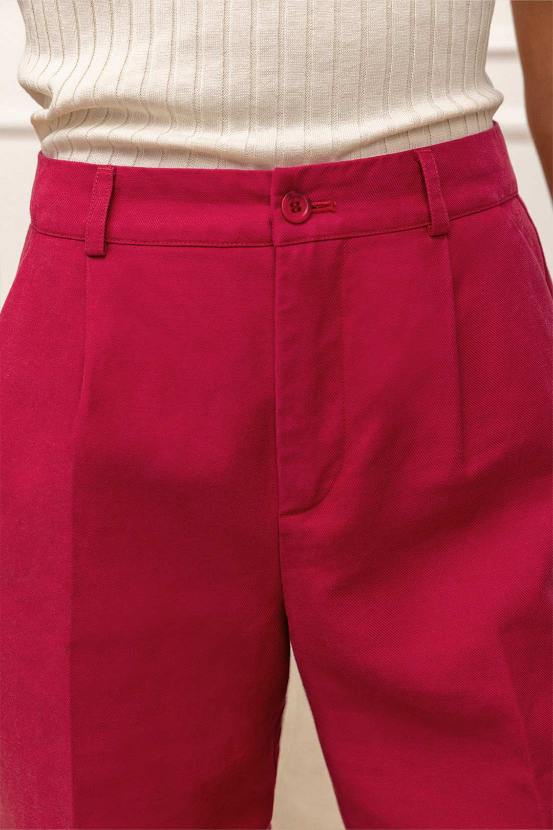 Light palazzo pants in fuschia