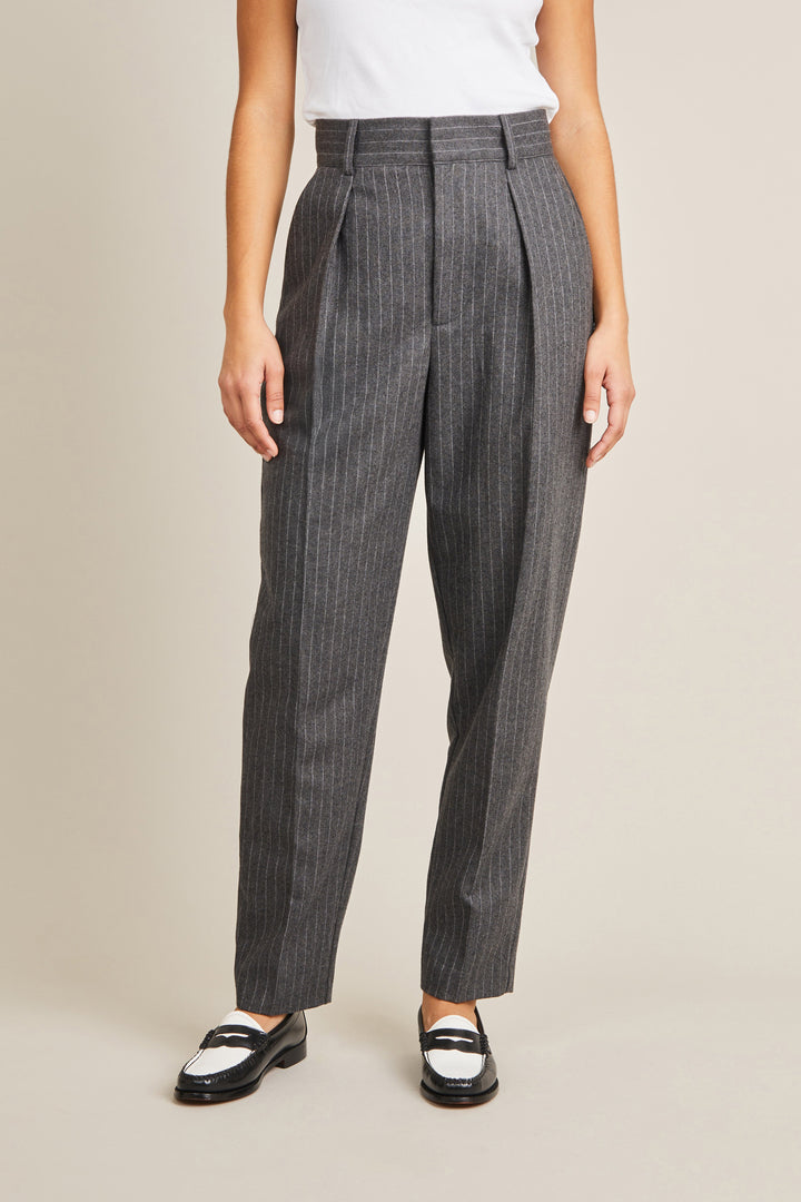 Flannel tailored pants in grey