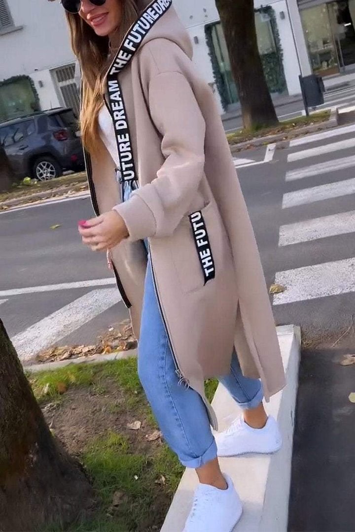 Élise™ | Long Hooded Zip Jacket