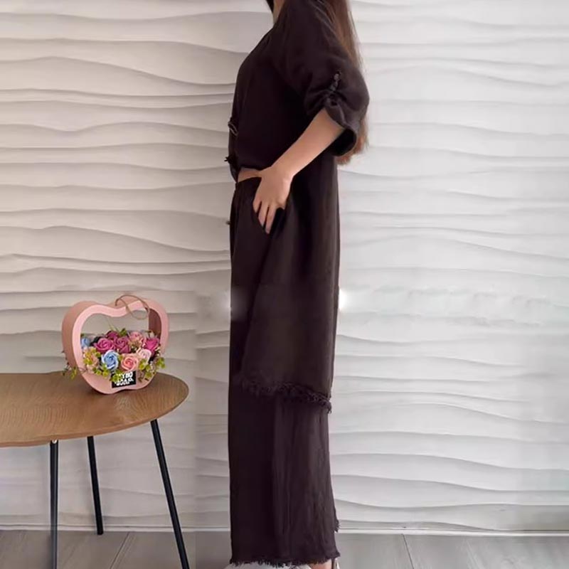 Costume de 2 pièces décontracté pour femmes avec rond suivant