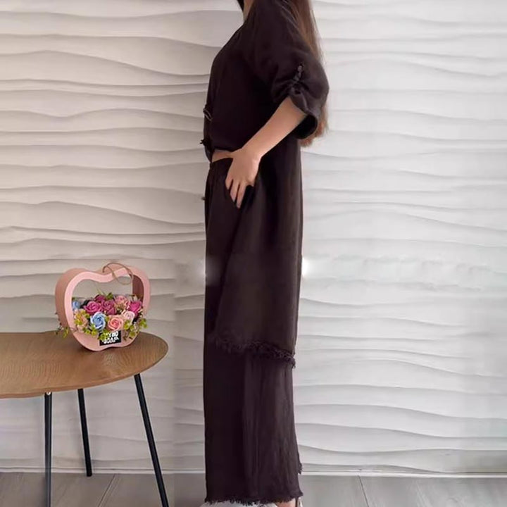 Costume de 2 pièces décontracté pour femmes avec rond suivant